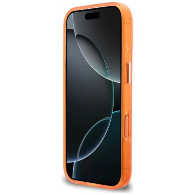 5. Guess IML 4G Script Metallhülle für iPhone 17 Pro – Orange