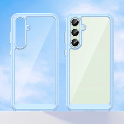 2. Outer Space Case Silikonhülle mit Gelrahmen für Samsung Galaxy S24 FE – blau