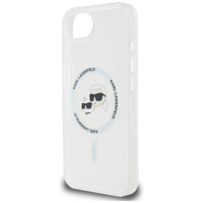 6. Karl Lagerfeld IML Metal Karl & Choupette Heads MagSafe iPhone 16e Hülle - Weiß