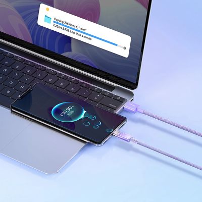 12. Baseus Explorer 100W USB-A-auf-USB-C-Kabel mit intelligentem Temperatursensor, 1 m – Lila