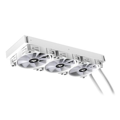 4. Sharkoon S90 All-in-One-Flüssigkeitskühler für Prozessoren, 12 cm, Weiß, 1 Stück