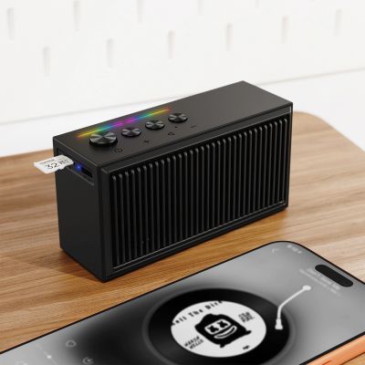 6. Acefast K9 Go Bluetooth-Lautsprecher mit Stereomodus und ENC – Schwarz