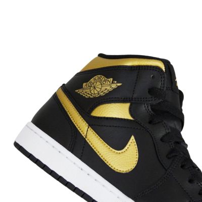 6. Air Jordan 1 Mid (GS) Basketballschuh Schwarz/Metallic-Gold - DQ8426-071