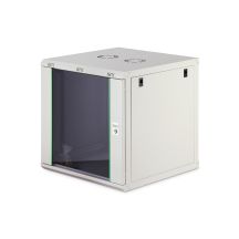 Digitus DYNAmic 19" 12U 600x600 Wand-Netzwerkschrank, Glastür, grau, ungeteilt, montiert, 60 kg