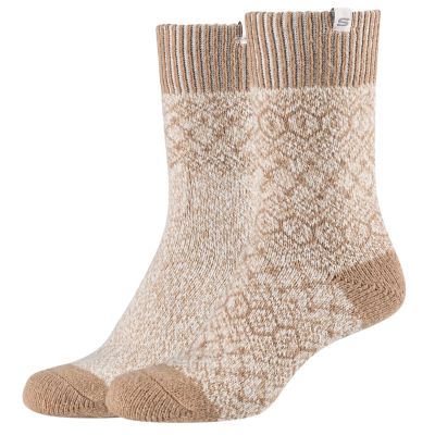 Skechers 2PPK Wm Casual Cozy Jacquard Socken SK41047-1202 Beige 35-38