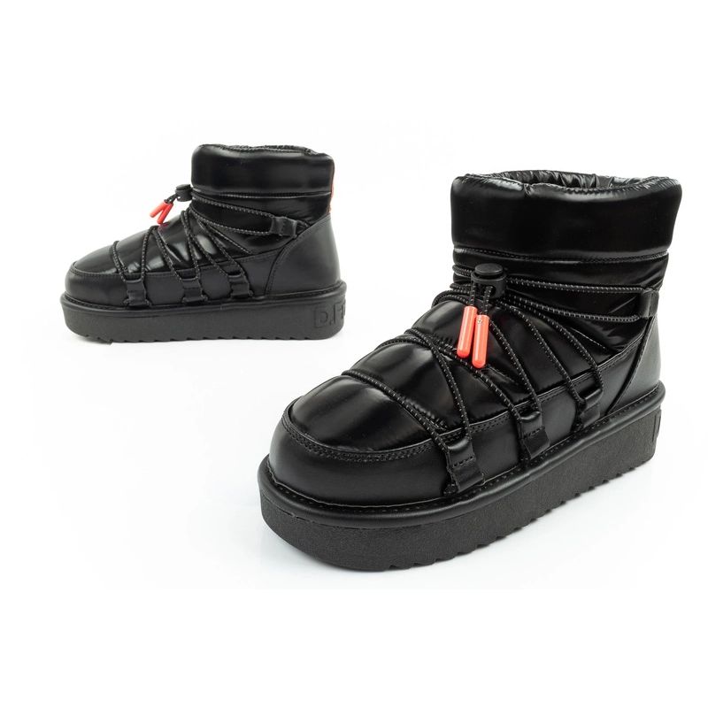 17. D.Franklin Damen Schneestiefel Winter Modische Isolierte Stiefeletten Schwarz