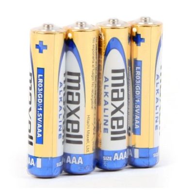 Maxell Alkaline-Batterien ALKALINE LR03 LR3 AAA, 4 Stück, 1,5 V, Folie