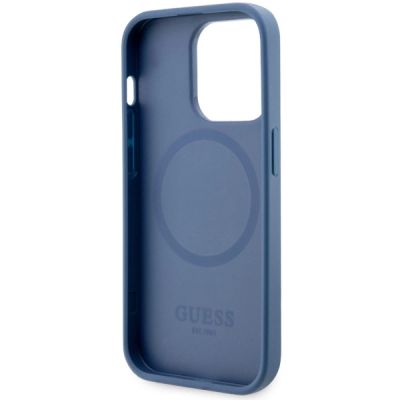 7. Guess GUHMP14LP4RPSB iPhone 14 Pro 6,1" blau/blaues Hardcase 4G bedruckte Streifen MagSafe