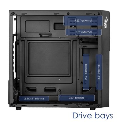 7. AKYGA Micro-Tower-ATX-Gehäuse mit USB-C-Anschluss AK19BK