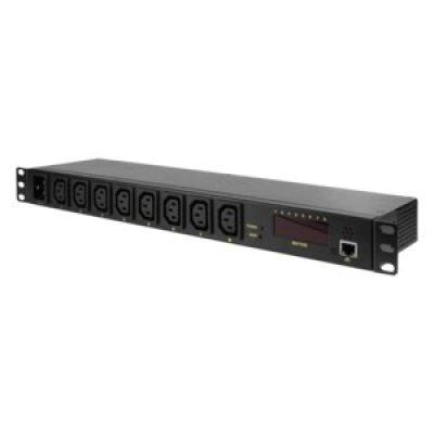 2. LogiLink PDU8P01 PDU-Stromverteilungseinheit mit 8 Netzwerkanschlüssen, 1 HE, Schwarz