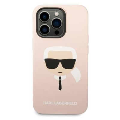 3. Karl Lagerfeld KLHMP14XSLKHLP iPhone 14 Pro Max 6.7" Hardcase hellrosa / hellrosa Silikon Karl`s Head Magsafe