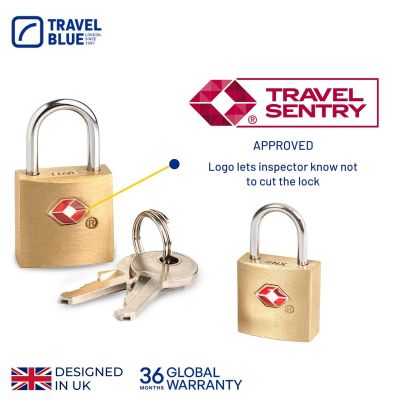 4. TRAVEL BLUE TSA-Gepäckschlösser mit Schlüssel, 2er-Set