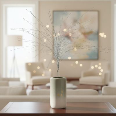 5. Dekorative Feder 117 cm Silber