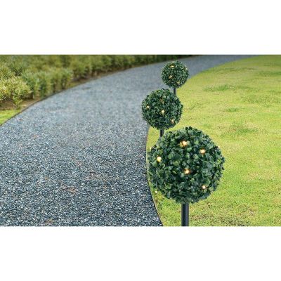 5. Set aus 3 Buchsbaumkugeln mit 27 LEDs