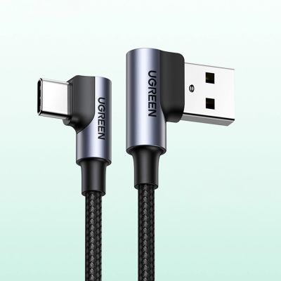 13. Ugreen 90° abgewinkeltes Kabel USB C - USB 2.0 480Mbps 3A 3m schwarz (US176)