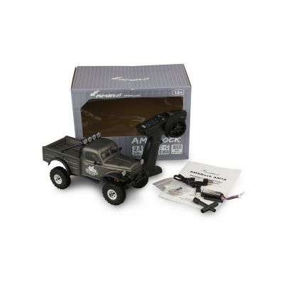 3. Ferngesteuertes Auto Amewi RC Car AMXRock AM18 Harvest, grau, mit 600-mAh-LiPo-Akku / ab 14 Jahren
