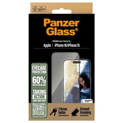 4. PanzerGlass EyeCare Displayschutzfolie iPhone 16 6,1" Ultra-Wide Fit 2865