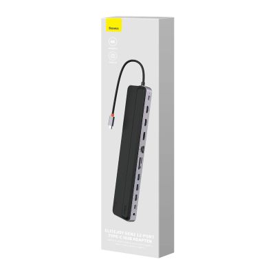 5. Baseus EliteJoy Gen2 Universal 12-in-1 USB HUB mit 25cm USB-C Kabel, Notebookständer, USB-A / USB-C / DP / HDMI / SD / TF / RJ45 / 3,5mm Klinke / PD 100W Grau (WKSX030213)