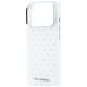6. Karl Lagerfeld IML Strass-Hülle mit galvanisiertem Logo für iPhone 17 Pro Max / 18 Pro Max – Weiß