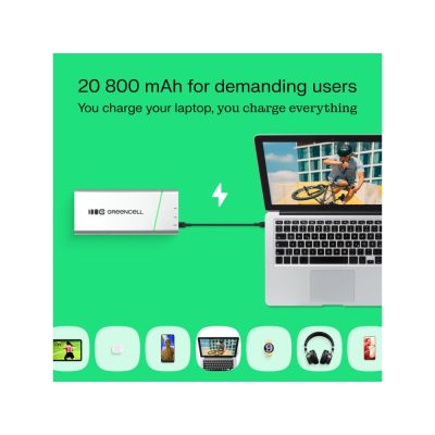 48. Green Cell Powerbank PowerPlay Pro 20800mAh 65W 3x USB PD, hergestellt in Polen
