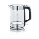 Severin Wasserkocher aus Glas und Stahl, 1,7 l, verdecktes Heizelement, Strix-Steuerung, Kabeleinführung, Wasserstandsanzeige, 2200 W, WK3420