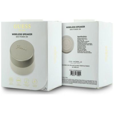 3. Guess 5W Bluetooth-Lautsprecher mit Metalllogo – Gold