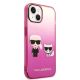 4. Karl Lagerfeld Gradient Ikonik Karl&Choupette Hülle für iPhone 14 Plus - Pink