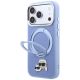 2. Karl Lagerfeld mit Ring Stand 360 Karl & Choupette Köpfe Pin MagSafe Hülle für iPhone 18 Pro / 17 Pro - hellblau