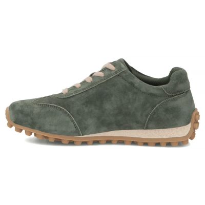 3. Damen-Lederschuhe, Wildleder-Sneaker, grün, Filippo DP7961