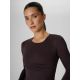 3. Damen-Trainingsshirt mit langen Ärmeln, schmal geschnitten, schnelltrocknend, Größe 4F 4FRAW26TFLOF0733-80S