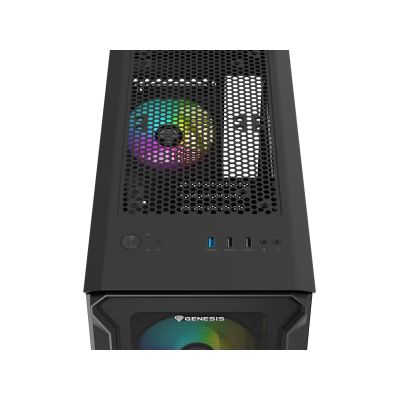 15. NATEC Genesis Irid 503 ARGB NPC-1559 Gehäuse (Micro-ATX, Mini-ITX; Schwarz)