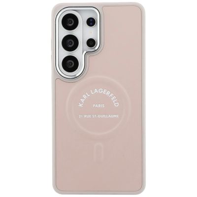 3. Karl Lagerfeld geprägter Ring RSG Logo MagSafe Hülle für Samsung Galaxy S26 Ultra - Pink