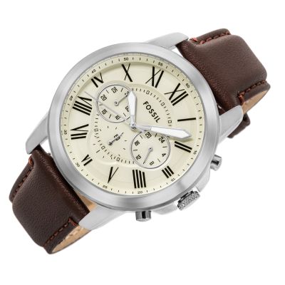 2. FOSSIL Grant Herrenuhr aus Leder FS4735 + Box