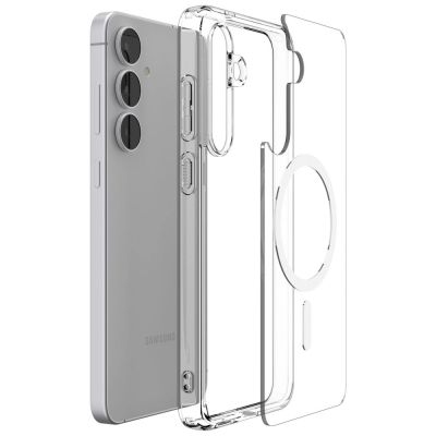 6. Spigen Ultra Hybrid Mag MagSafe Hülle für Samsung Galaxy S25 FE – Transparent und Weiß