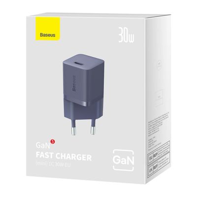 9. Baseus GaN5 30W USB-C EU-Wandladegerät – Lila