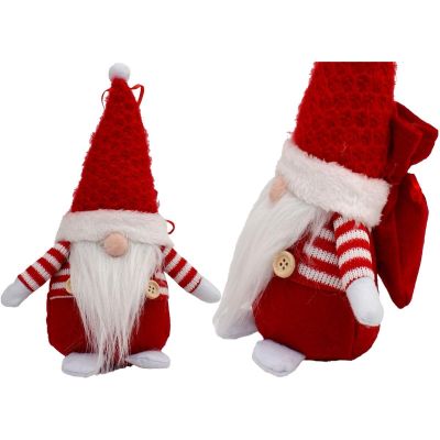 7. Dekorativer Weihnachtsmann mit Geschenktüte, 25 cm, rot