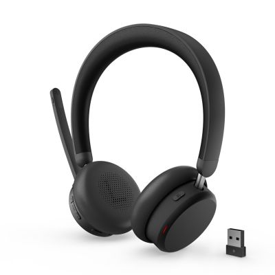 3. Lenovo ANC-Headset 6550, kabelloses Headset mit Kopfbügel, geeignet für Büro/Callcenter, USB Typ-C, Bluetooth, Schwarz