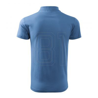 3. Malfini Single J. M MLI-20215 blaues Poloshirt