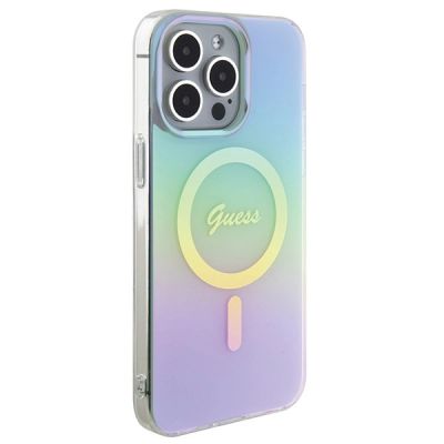 4. Guess IML Iridescent MagSafe Hülle für iPhone 15 Pro – Türkis