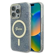 Guess IML 4G MagSafe Hülle für iPhone 16 Pro Max – blau