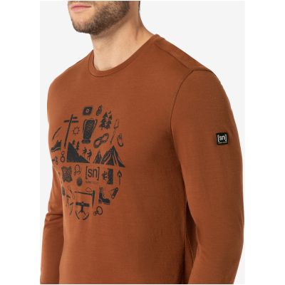 2. Herren-Langarmshirt SUPER.NATURAL M Well Equipped LS, braun