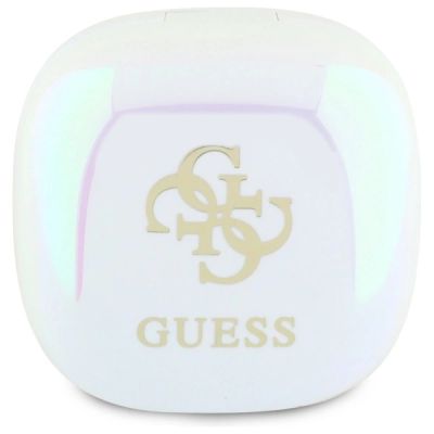 3. Guess Bluetooth-Kopfhörer GUTWSJ144ESH TWS + Dockingstation weiß/weiß schillerndes 4G-gedrucktes Logo