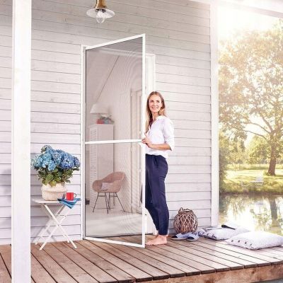 64. Aluminium-Tür-Moskitonetz 100 x 215 cm, Weiß, Basic Plus