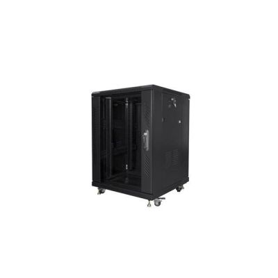 11. Lanberg FF01-6615-12B Rack-Schrank (15 HE; 19 Zoll; 848 mm / 600 mm / 600 mm; Standgerät; Glas; 800 kg; schwarz)