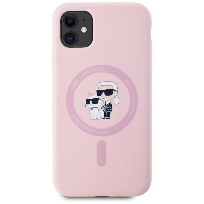 3. Karl Lagerfeld Silikon Karl&Choupette MagSafe iPhone 11 Hülle - Rosa