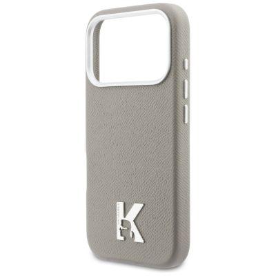 6. Karl Lagerfeld MagSafe Hülle mit Karl-Kopf-Logo für iPhone 17 Pro – Grau