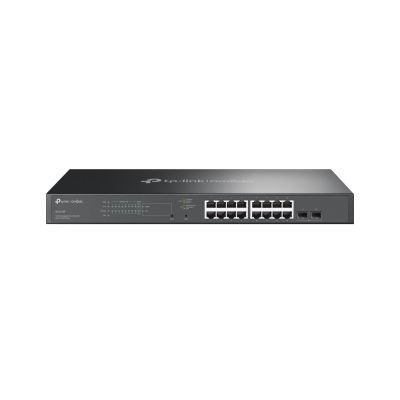 TP-Link TL-SG2218P L2/L2+ Gigabit-Ethernet-Switch (10/100/1000) mit PoE-Unterstützung, 1 HE, Schwarz