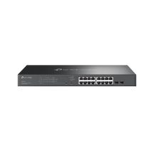 TP-Link TL-SG2218P L2/L2+ Gigabit-Ethernet-Switch (10/100/1000) mit PoE-Unterstützung, 1 HE, Schwarz