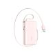 Joyroom JR-PR2L 10000mAh 35W Powerbank mit integriertem, einziehbarem USB-C-Kabel und Lightning Kabel mit Trageschlaufe – Pink