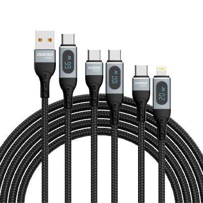 8. Dudao USB Type C - Lightning Kabel Schnellladung PD 20W 1m Schwarz (L7MaxL)